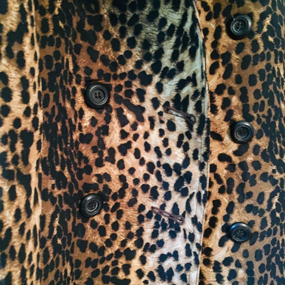 Zara Leopard Print Trench Coat rain/water repel fabric - Brown and Black - Picture 4 of 5